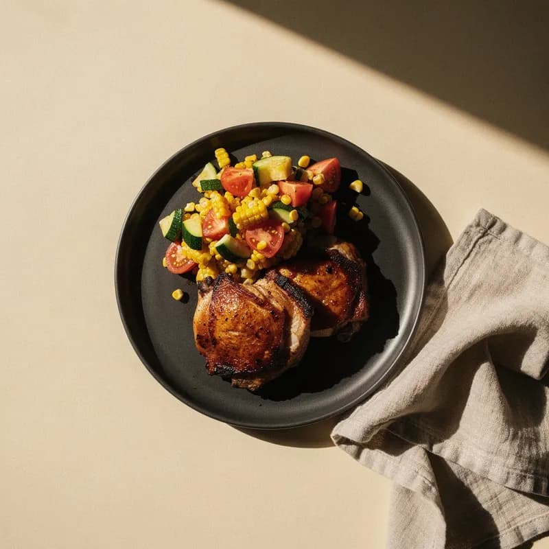 Charred BBQ Chicken Thighs