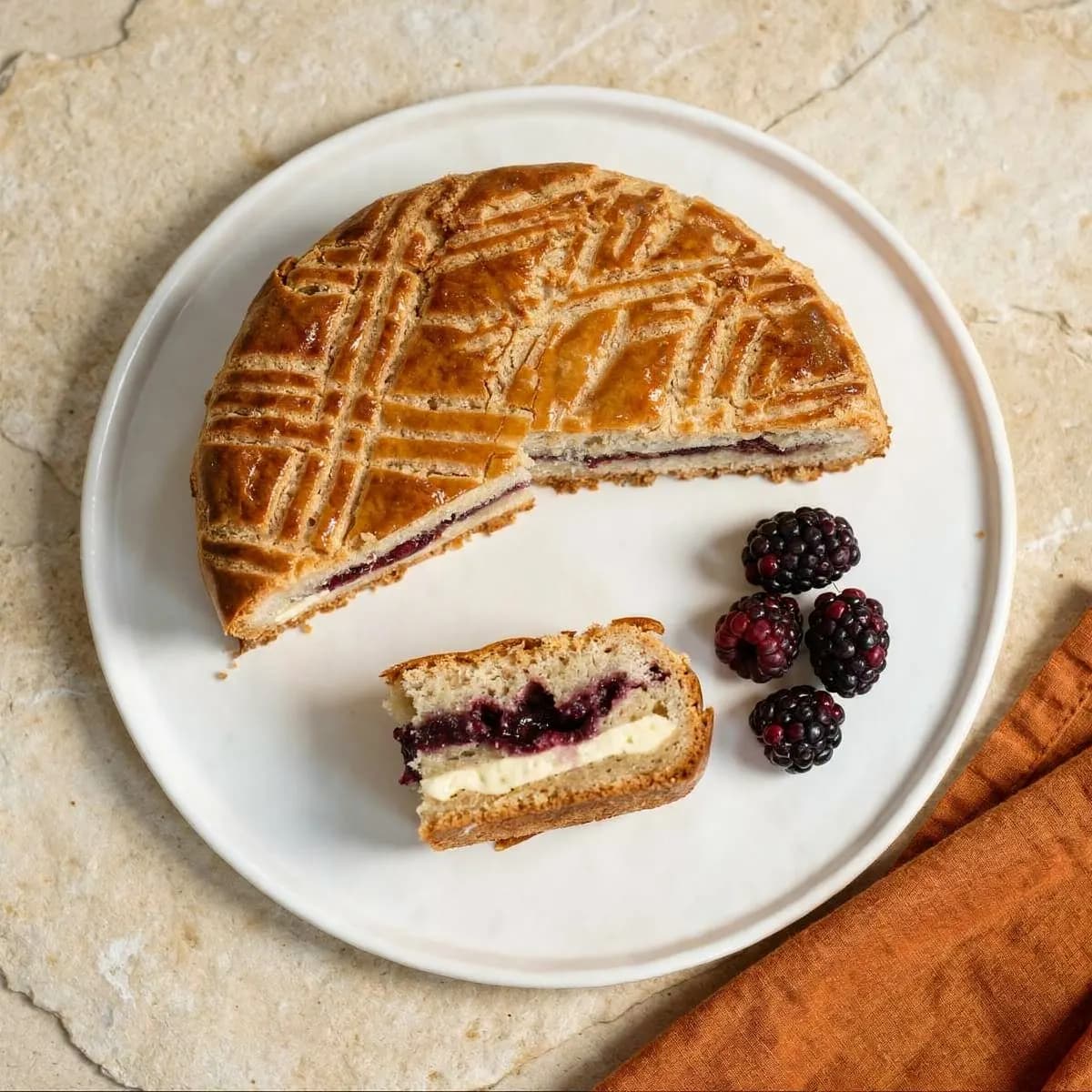 Blackberry Almond Gâteau Basque