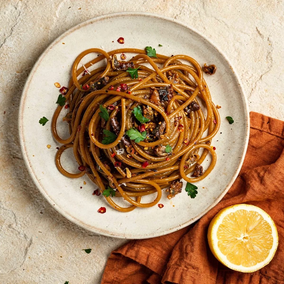 Brown Butter Anchovy Pasta