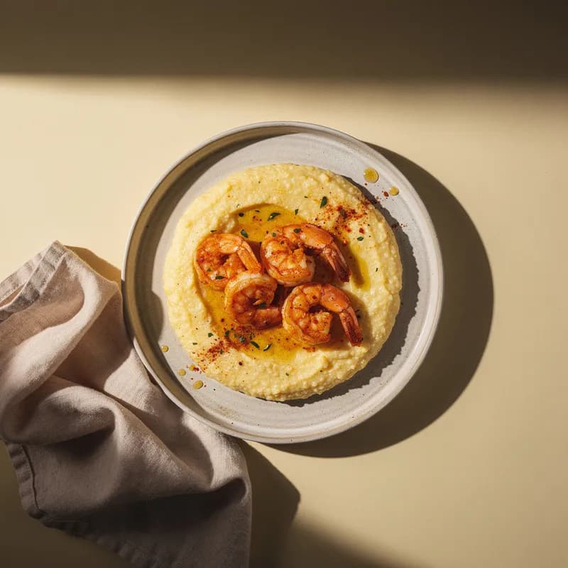 Sizzling Cajun Shrimp & Grits