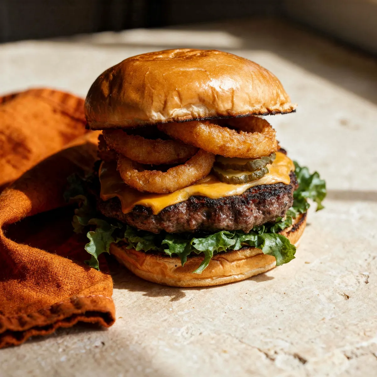 Smash Cheeseburger & Rings