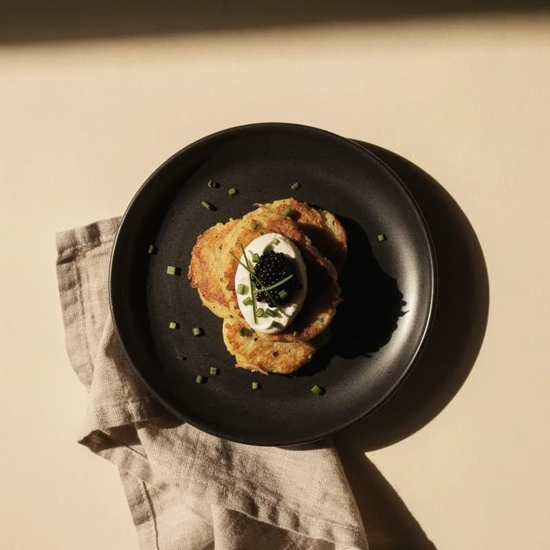 Crispy Potato Deruny & Caviar