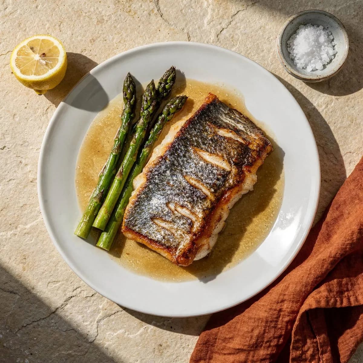 Crispy Sea Bass à la Meunière